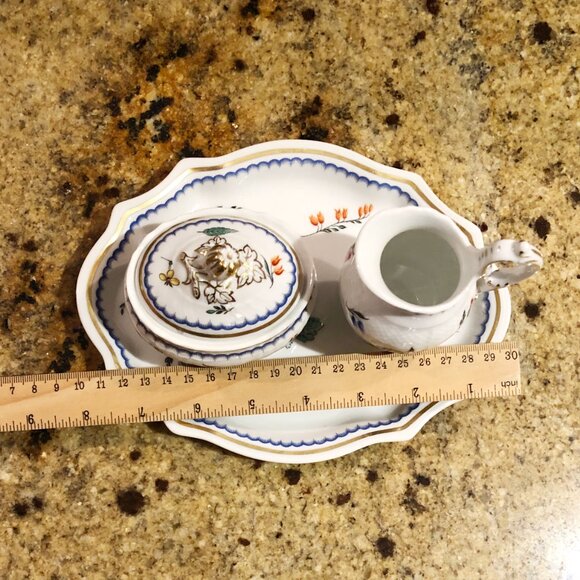 Richard Ginori Italian Sugar Bowl & Creamer & Underplate Set - Picture 12 of 12